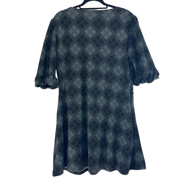 ICE Silk Plaid V-Neck Tunic Mini Dress Woman’s Size 1XL - Picture 3 of 12